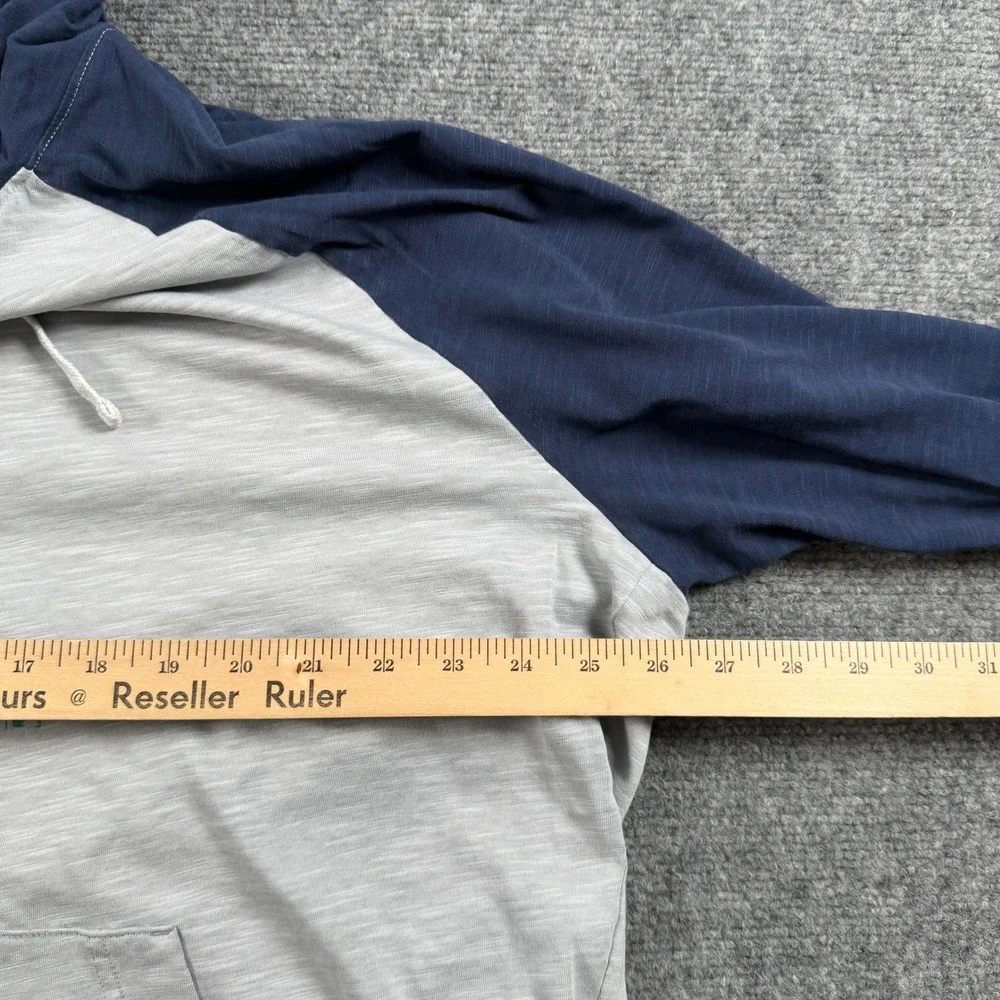 Nike Seattle Mariners Hoodie Mens 3XL Gray Navy Blue Raglan Slub 3/4 Sleeve